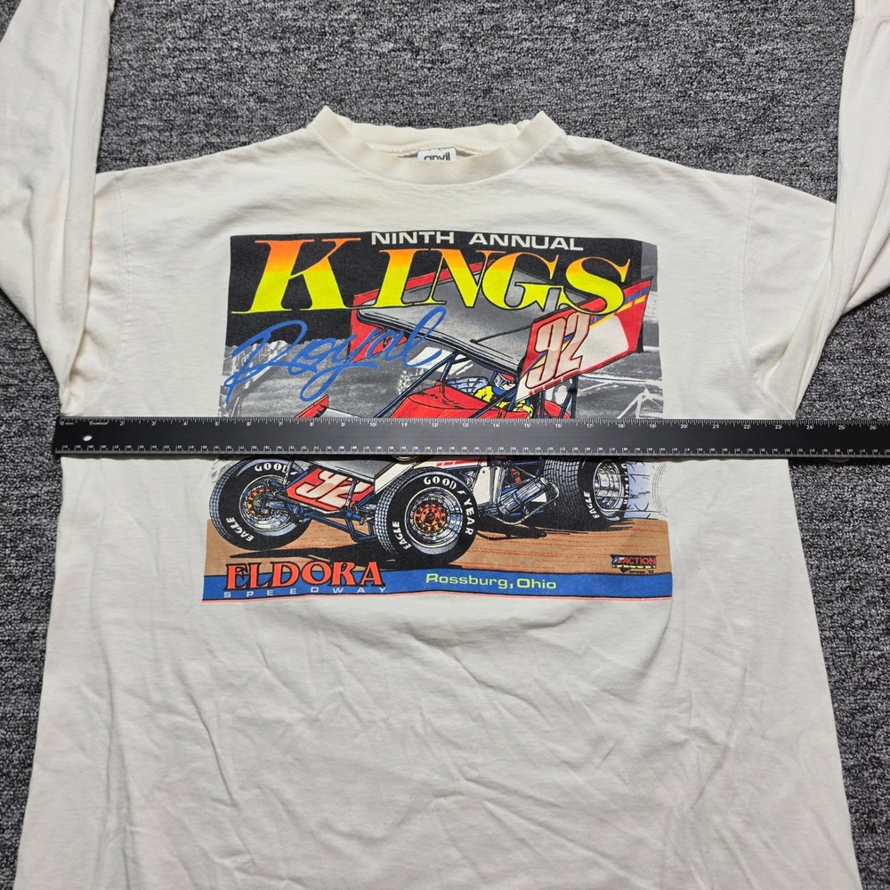 VINTAGE Anvil Kings Royal Eldora Speedway Nightshirt OS White 1992 Racing - Picture 9 of 11
